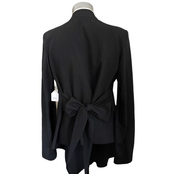 MEG asymmetrical black waterfall belted blazer career jacket Size Small NEW - Picture 5 of 8